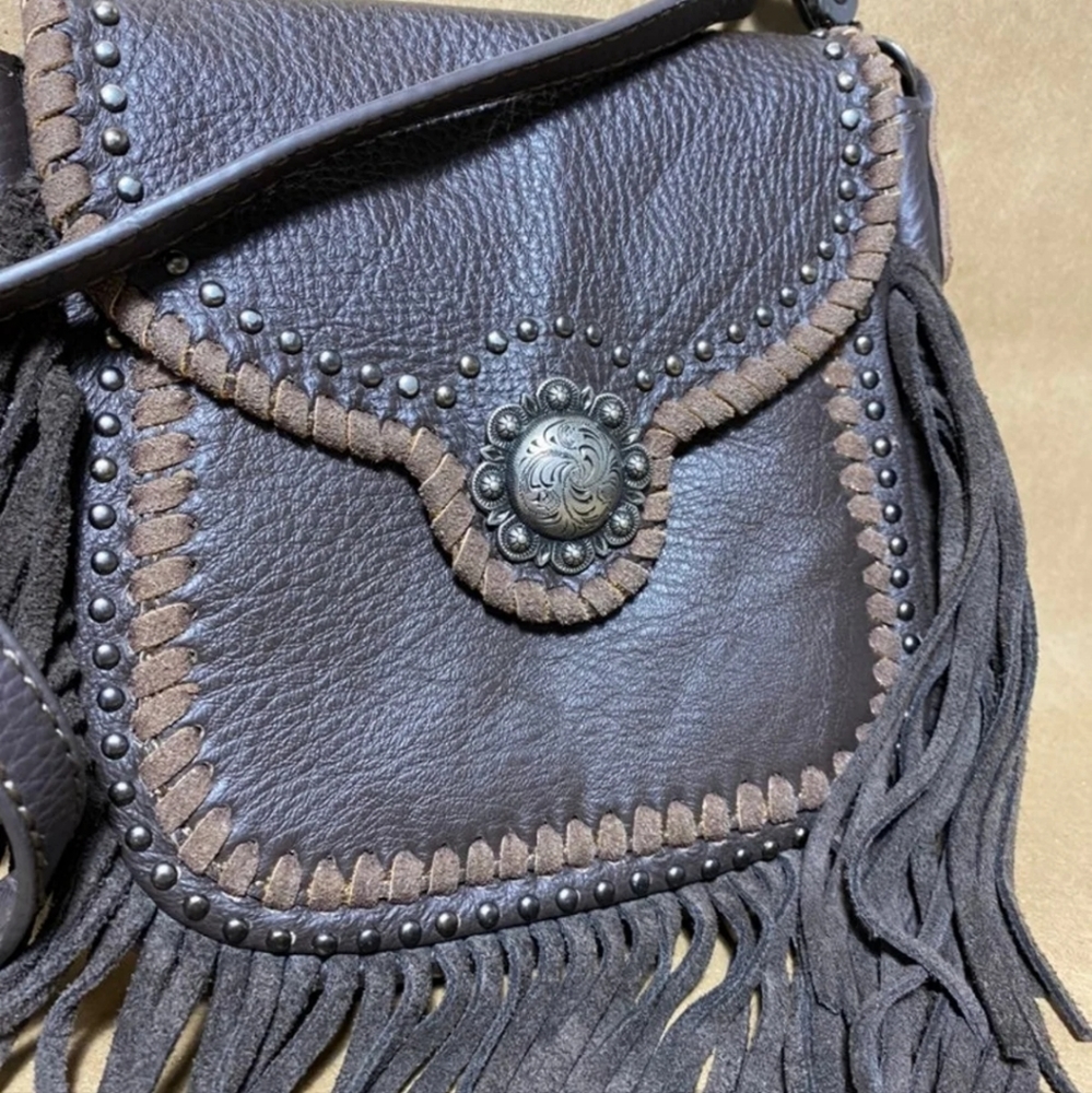 Montana West leather fringe western crossbody